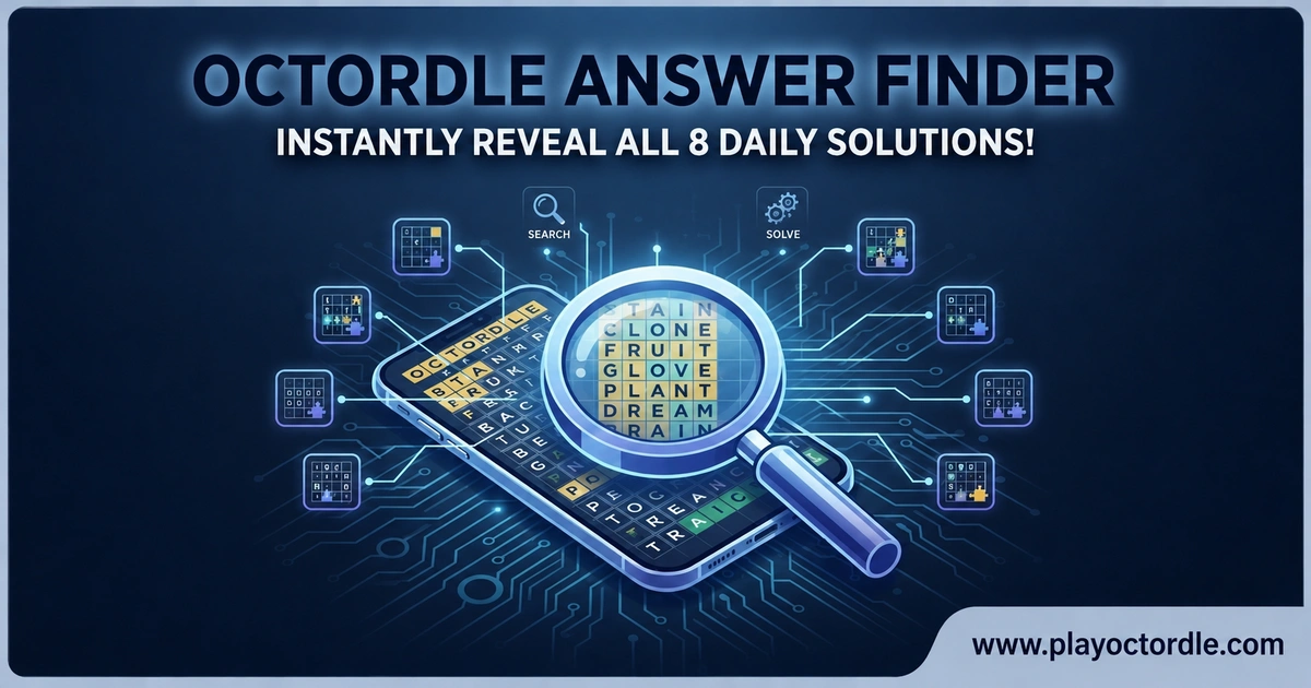 Octordle Answer Finder daily 8-grid word puzzle solver